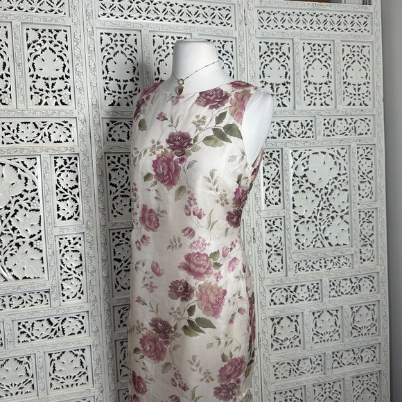 Vtg Casual Corner Annex 100% Silk Floral Coquette Cocktail Event Dress Sz Small - Picture 5 of 9